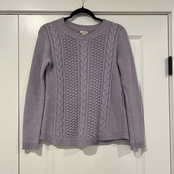 J Crew Women's Lilac Purple Cableknit Wool Sweater Longsleeve Crewneck Size‎ XS - Picture 1 of 7